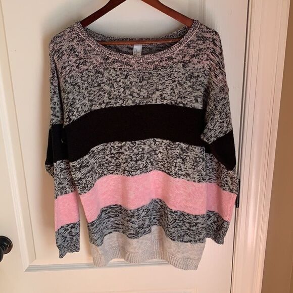 H&M Pink and black striped sweater - Picture 1 of 6